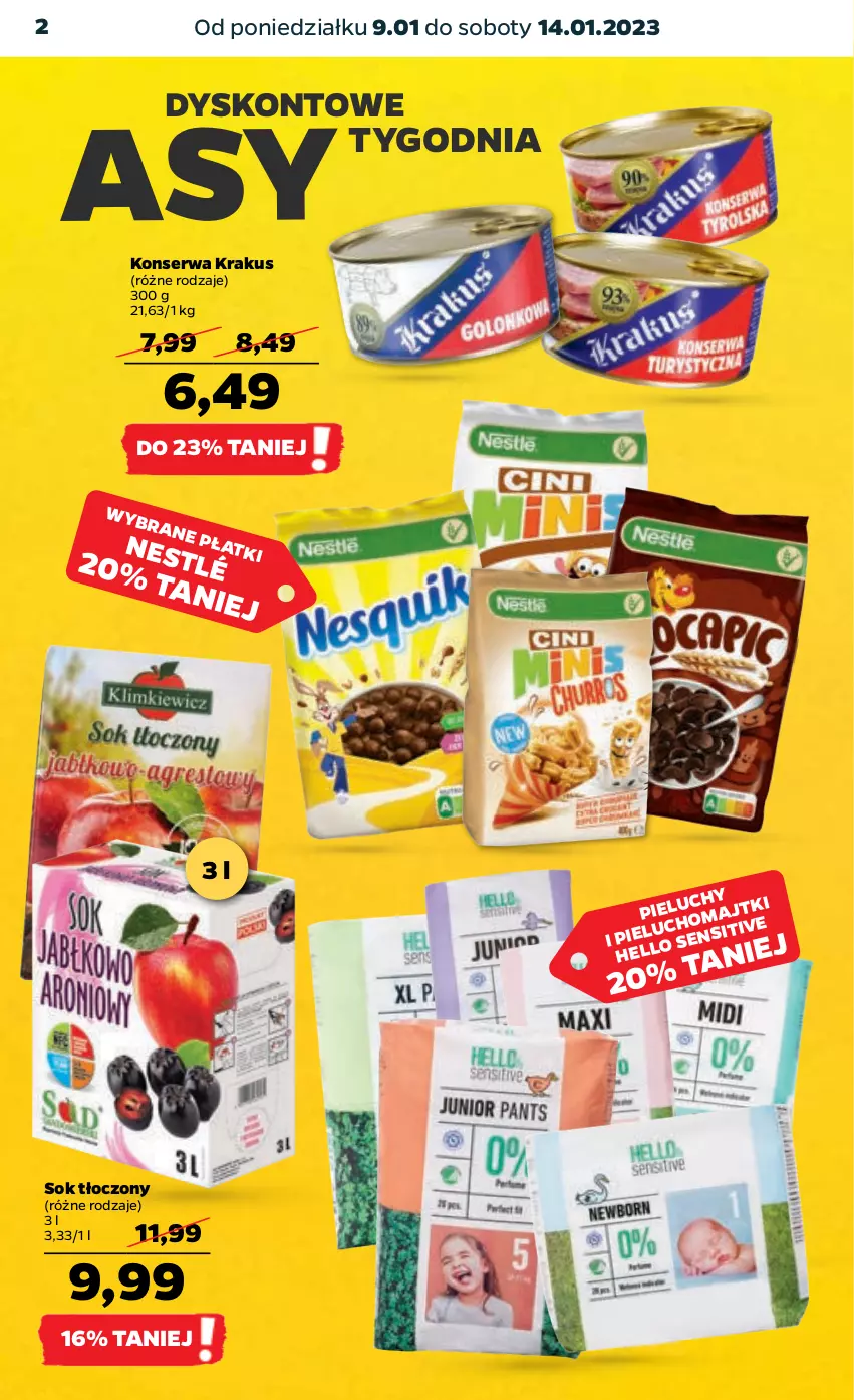 Gazetka promocyjna Netto - Artykuły spożywcze - ważna 09.01 do 14.01.2023 - strona 2 - produkty: Krakus, Ser, Sok