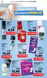 Gazetka promocyjna Netto - Artykuły spożywcze - Gazetka - ważna od 14.01 do 14.01.2023 - strona 20 - produkty: Rexona, Old Spice, Dezodorant, Always, Carefree, Wkładki, Antyperspirant, Nivea, Fa