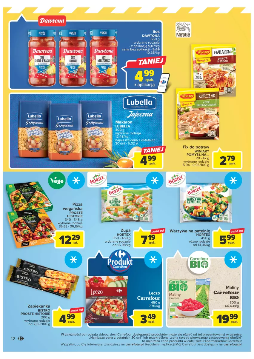 Gazetka promocyjna Carrefour - Gazetka Carrefour - ważna 24.01 do 04.02.2023 - strona 12 - produkty: Dawtona, LG, Maliny, Pizza, Warzywa, Winiary, Zapiekanka, Zupa