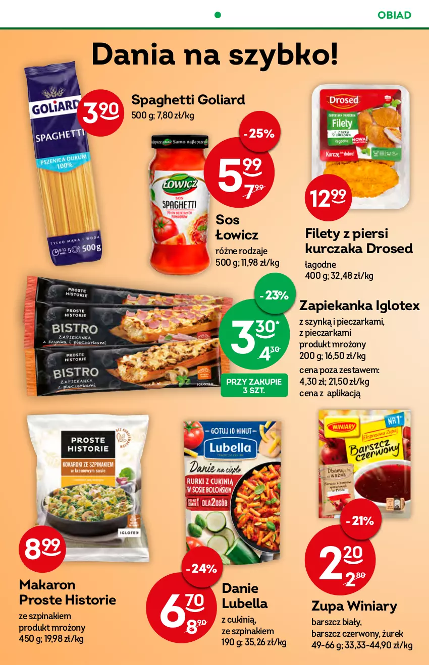 Gazetka promocyjna Żabka - ważna 29.06 do 05.07.2022 - strona 37 - produkty: Bell, Bella, Goliard, Kurczak, Lubella, Makaron, Piec, Pieczarka, Sos, Spaghetti, Szpinak, Winiary, Zapiekanka, Zupa