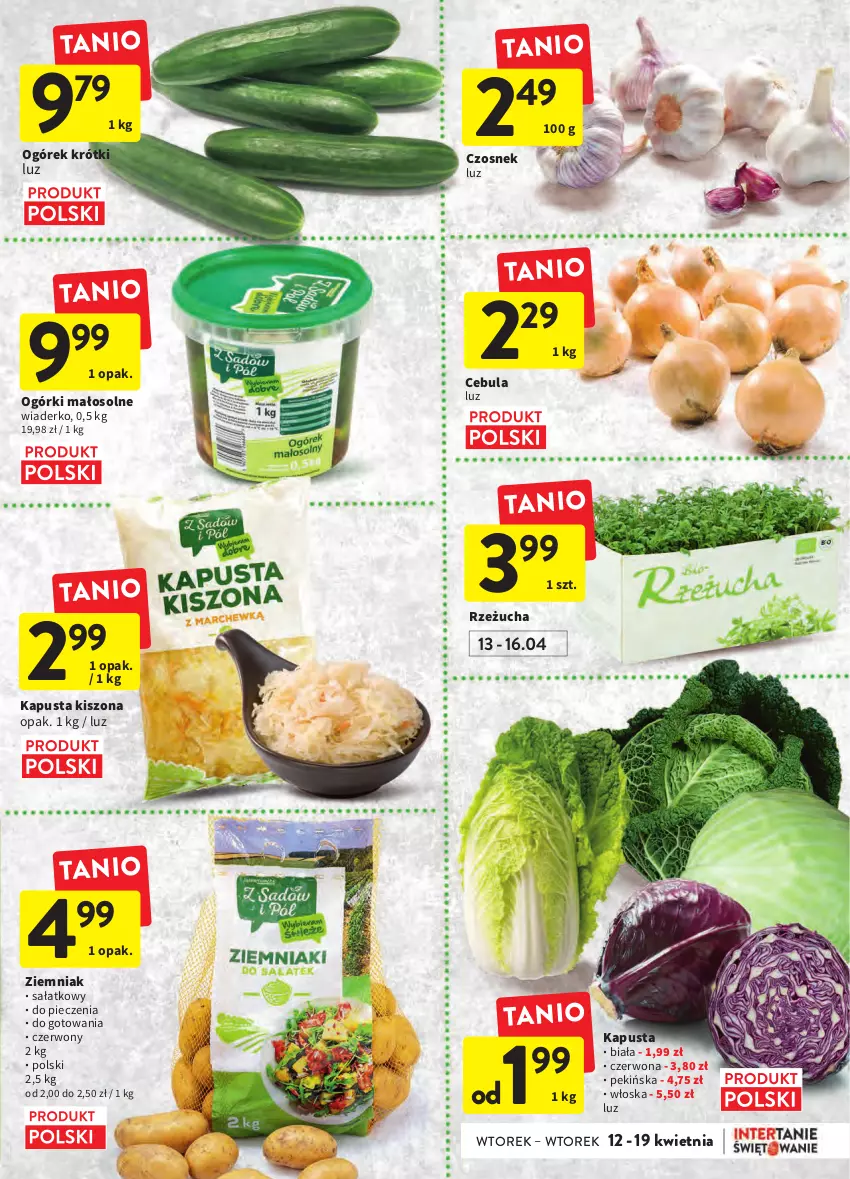 Gazetka promocyjna Intermarche - Wielkanoc - ważna 12.04 do 19.04.2022 - strona 23 - produkty: Cebula, Czosnek, Ogórek, Piec, Rzeżucha, Sałat