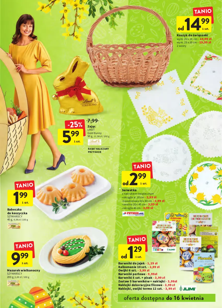 Gazetka promocyjna Intermarche - Wielkanoc - ważna 12.04 do 19.04.2022 - strona 3 - produkty: Klej, Kosz, Lindt, Owijki, Ser