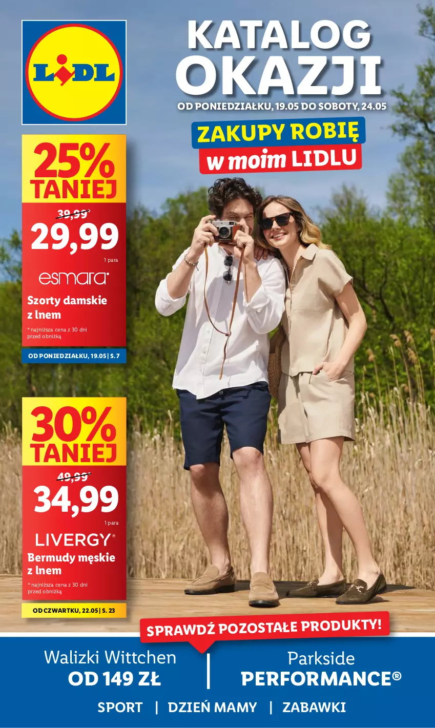 Gazetka promocyjna Lidl - GAZETKA - ważna 19.05 do 24.05.2025 - strona 1 - produkty: Bermudy, Parkside, Por, Sport, Szorty, Wittchen