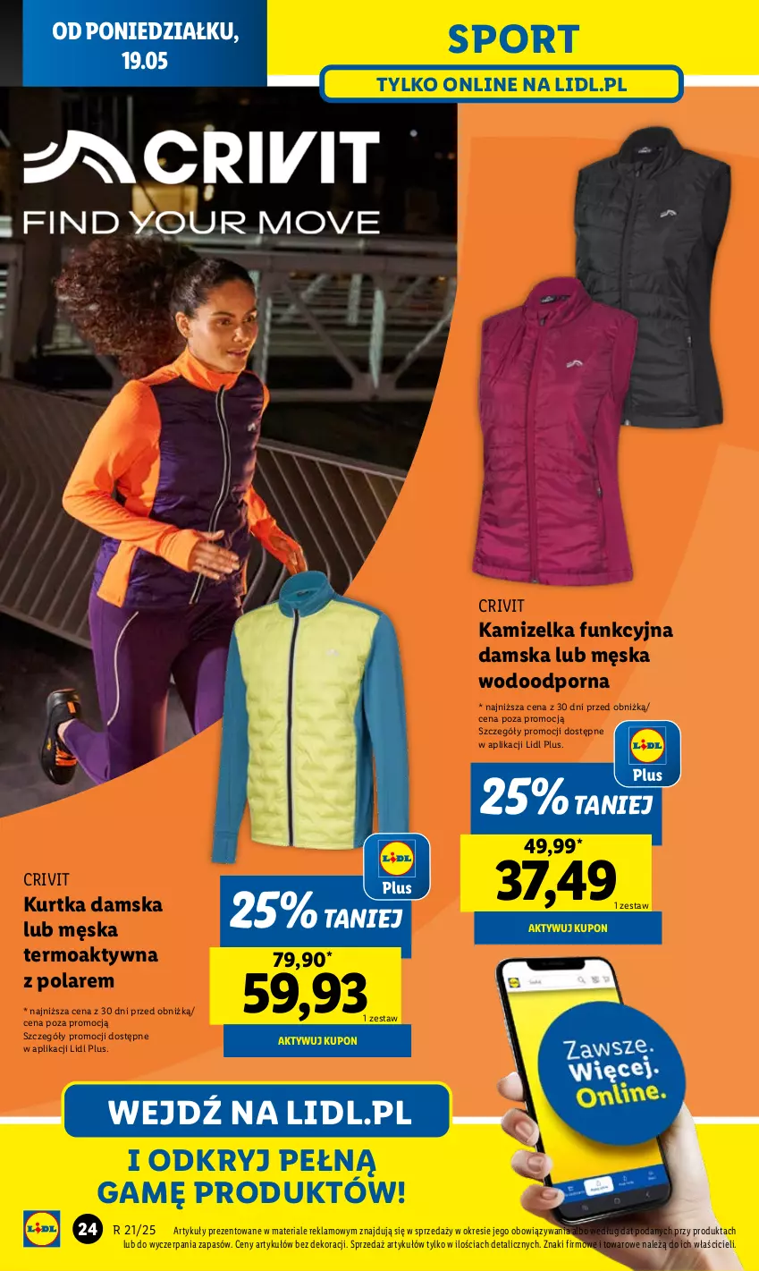Gazetka promocyjna Lidl - GAZETKA - ważna 19.05 do 24.05.2025 - strona 18 - produkty: Kamizelka, Kurtka, Por, Sport