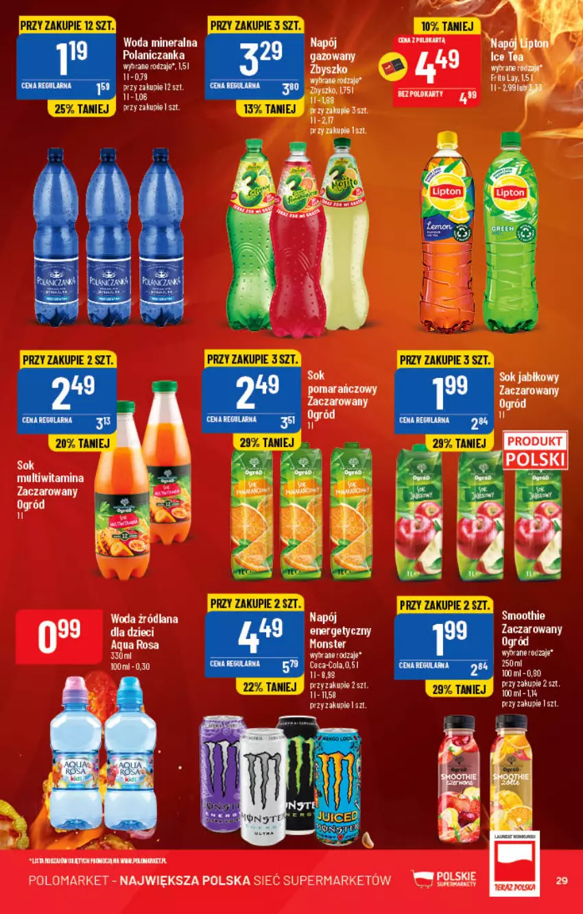 Gazetka promocyjna PoloMarket - Gazetka pomocyjna - ważna 04.05 do 10.05.2022 - strona 29 - produkty: Coca-Cola, Dzieci, Fa, Lipton, Napój, Ogród, Smoothie, Sok, Sok jabłkowy, Woda, Woda mineralna