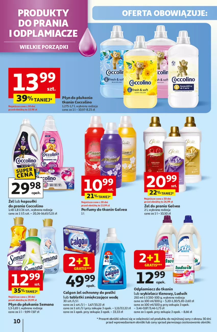 Gazetka promocyjna Auchan - Pewność niskich cen Hipermarket - ważna 02.10 do 08.10.2025 - strona 10 - produkty: Calgon, Coccolino, LG, Ludwik, Odplamiacz, Perfum, Płyn do płukania, Por, Pralki, Tablet