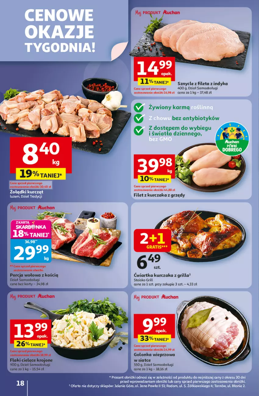 Gazetka promocyjna Auchan - Pewność niskich cen Hipermarket - ważna 02.10 do 08.10.2025 - strona 18 - produkty: Flaki, Golonka wieprzowa, Grill, Kurczak, Por