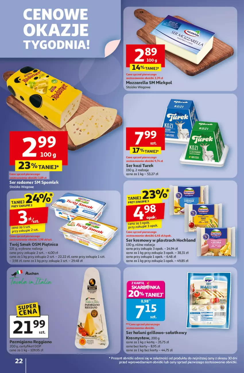 Gazetka promocyjna Auchan - Pewność niskich cen Hipermarket - ważna 02.10 do 08.10.2025 - strona 22 - produkty: Grill, Hochland, Mola, Mozzarella, Piątnica, Sałat, Ser, Ser kozi, Twój Smak