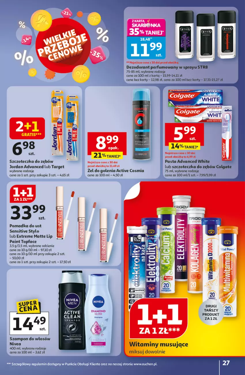 Gazetka promocyjna Auchan - Pewność niskich cen Hipermarket - ważna 02.10 do 08.10.2025 - strona 27 - produkty: Colgate, Dezodorant, Fa, LG, Nivea, Perfum, Str8, Szampon, Szczoteczka, Szczoteczka do zębów, Top