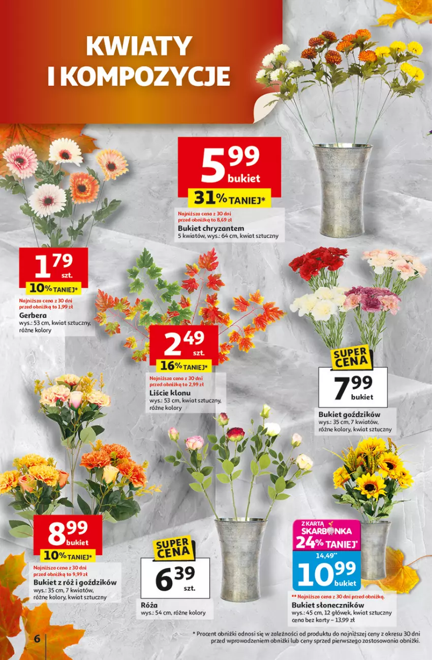 Gazetka promocyjna Auchan - Pewność niskich cen Hipermarket - ważna 02.10 do 08.10.2025 - strona 6 - produkty: Bukiet, Gerber, Róża