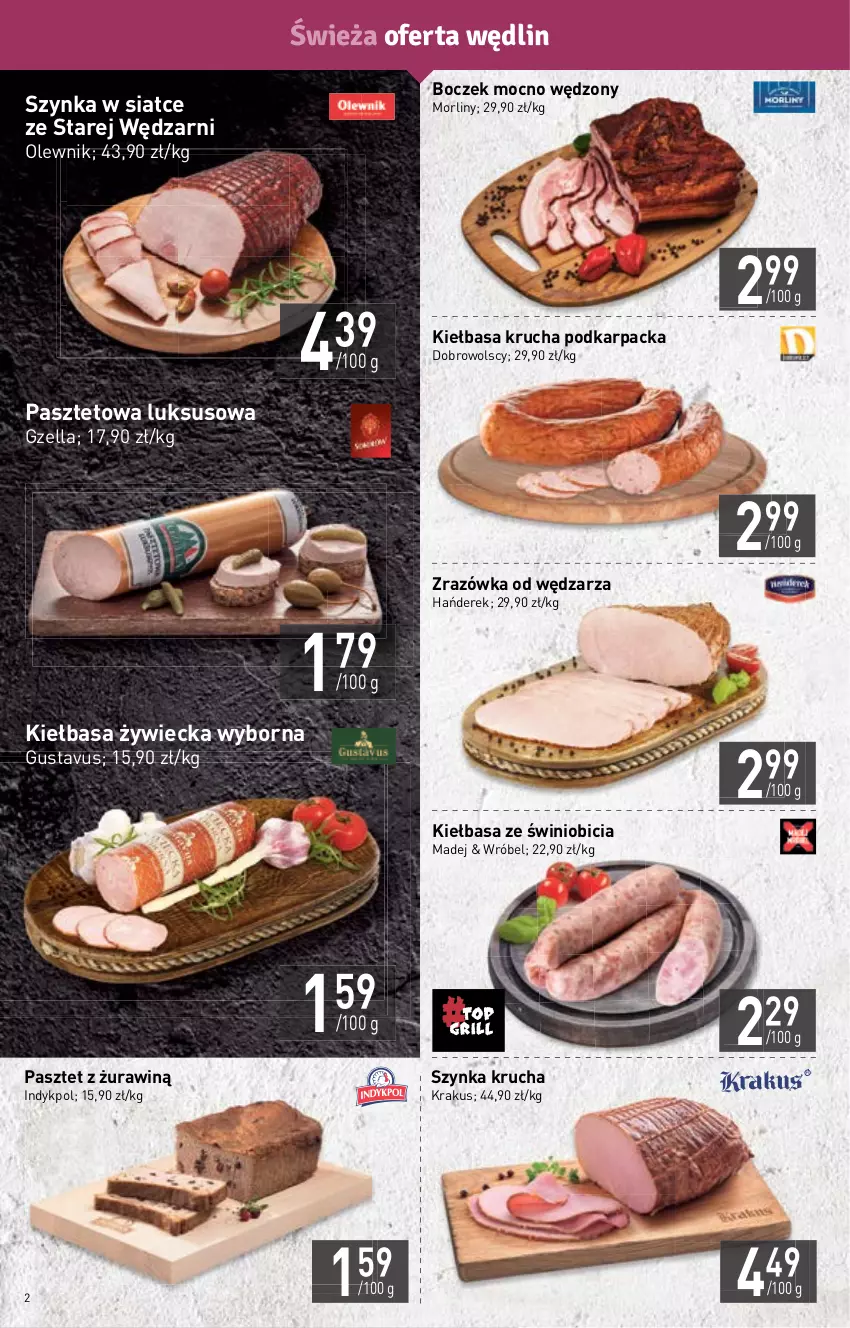 Gazetka promocyjna Stokrotka - Market - ważna 04.08 do 10.08.2022 - strona 2 - produkty: BIC, Boczek, Karp, Kiełbasa, Kiełbasa krucha, Krakus, Morliny, Olewnik, Pasztet, Szynka