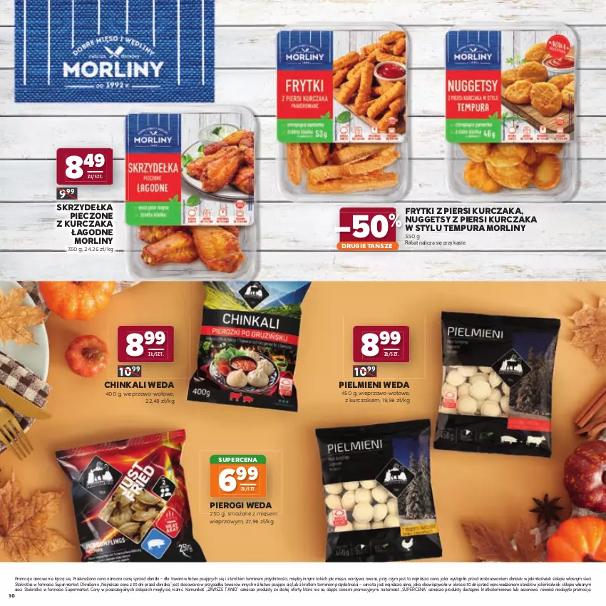 Gazetka promocyjna Stokrotka - Katalog Jesienne Inspiracje! - ważna 15.10 do 28.10.2026 - strona 10 - produkty: Frytki, Inka, Kurczak, Mięso, Morliny, Owoce, Piec, Pierogi, Pur, Skrzydełka pieczone, Warzywa