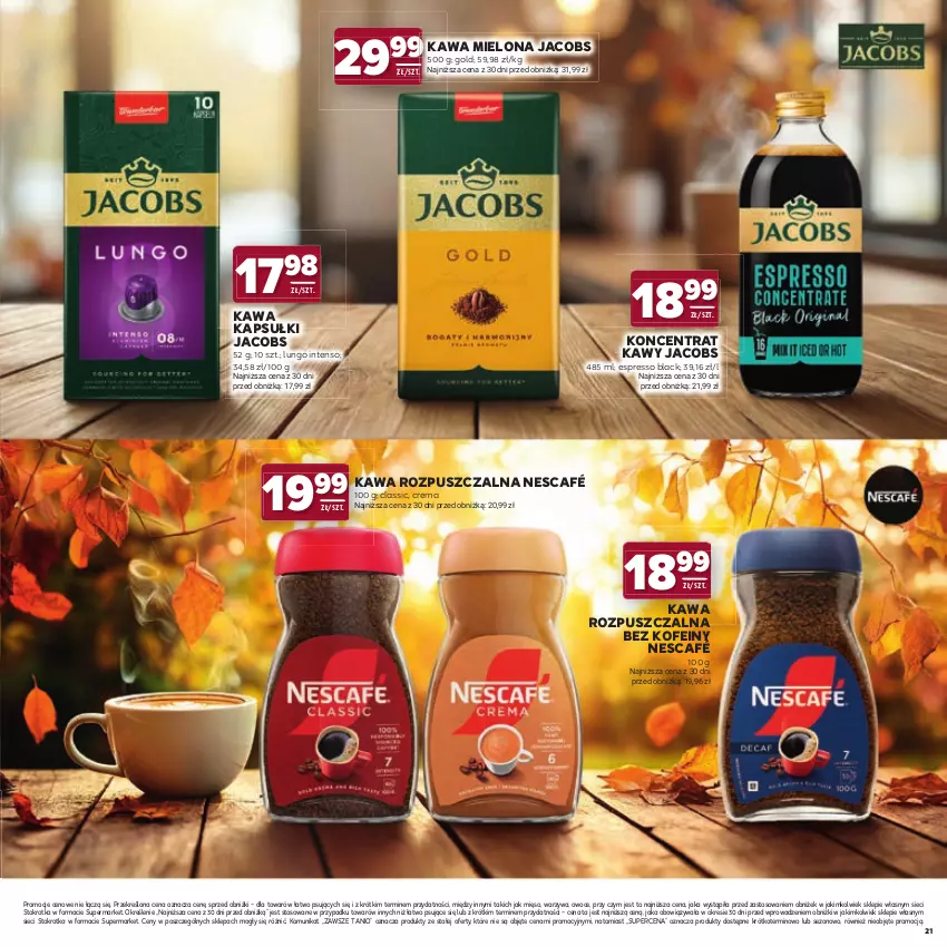 Gazetka promocyjna Stokrotka - Katalog Jesienne Inspiracje! - ważna 15.10 do 28.10.2026 - strona 21 - produkty: Jacobs, Kawa, Kawa mielona, Kawa rozpuszczalna, Lack, Mięso, Nescafé, Owoce, Warzywa