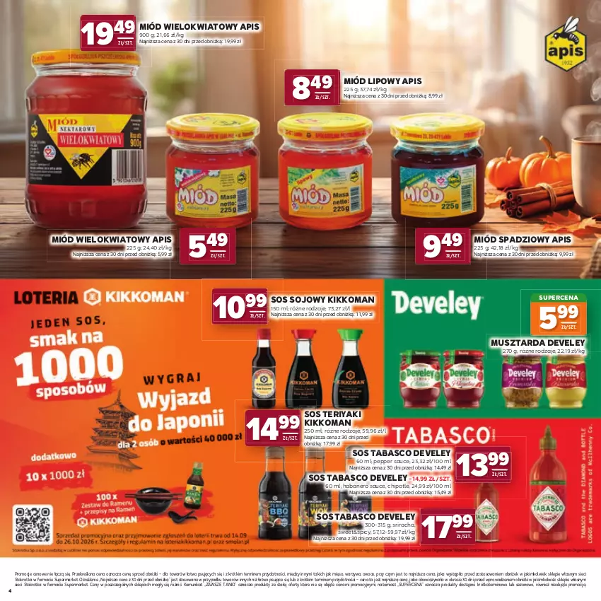 Gazetka promocyjna Stokrotka - Katalog Jesienne Inspiracje! - ważna 15.10 do 28.10.2026 - strona 4 - produkty: Mięso, Miód, Mus, Musztarda, Owoce, Sos, Sos sojowy, Sos tabasco, Warzywa