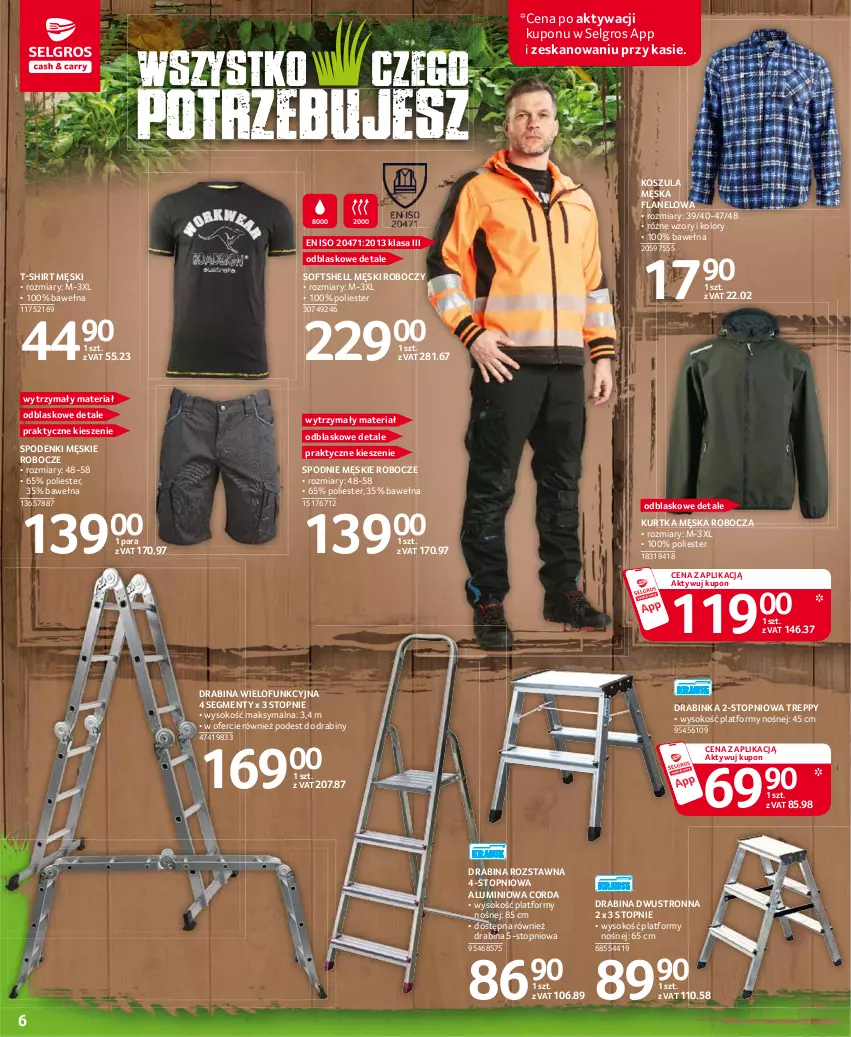 Gazetka promocyjna Selgros - Katalog Ogród i Narzędzia - ważna 25.03 do 05.04.2021 - strona 6 - produkty: Drabina, Inka, Kosz, Koszula, Kurtka, LG, Sok, Spodnie, T-shirt, Top, Wełna