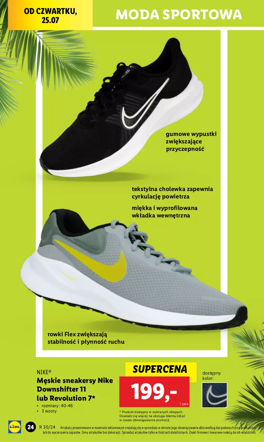 Gazetka promocyjna Lidl - GAZETKA - ważna 22.07 do 27.07.2024 - strona 30 - produkty: Moda, Nike, Por, Sneakersy, Sport