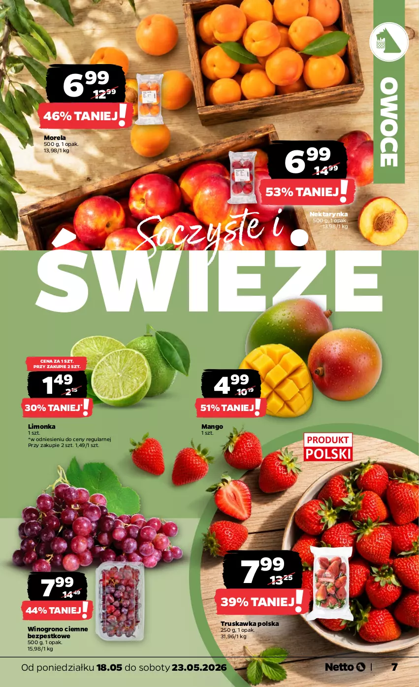 Gazetka promocyjna Netto - Od Poniedziałku - ważna 18.05 do 23.05.2026 - strona 7 - produkty: Limonka, Mango, Morela, Nektar, Nektarynka, Owoce, Wino