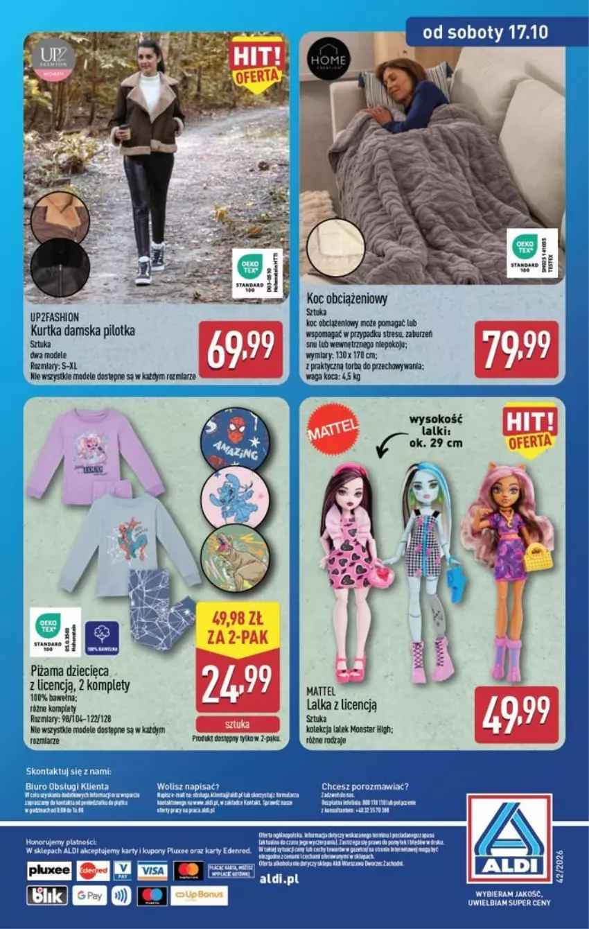 Gazetka promocyjna Aldi - Przygotuj się na kolejny tydzień! - ważna 14.10 do 17.10.2026 - strona 16 - produkty: Biuro, Dzieci, Fa, Kawa, Koc, Lalka, Piżama, Por, Rum, Sok, Waga