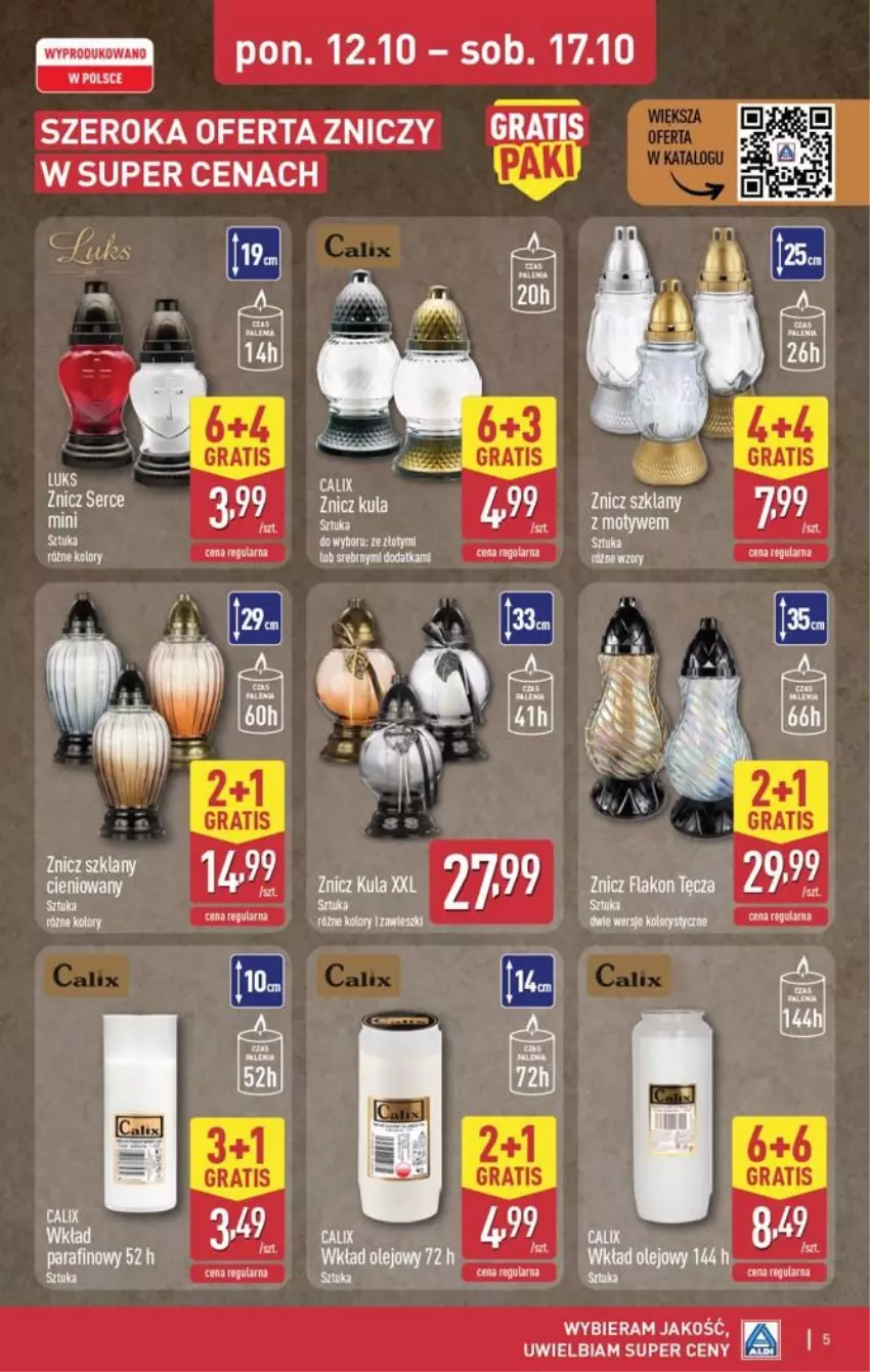 Gazetka promocyjna Aldi - Przygotuj się na kolejny tydzień! - ważna 14.10 do 17.10.2026 - strona 5 - produkty: Fa, Gra, Olej, Wkład olejowy, Znicz