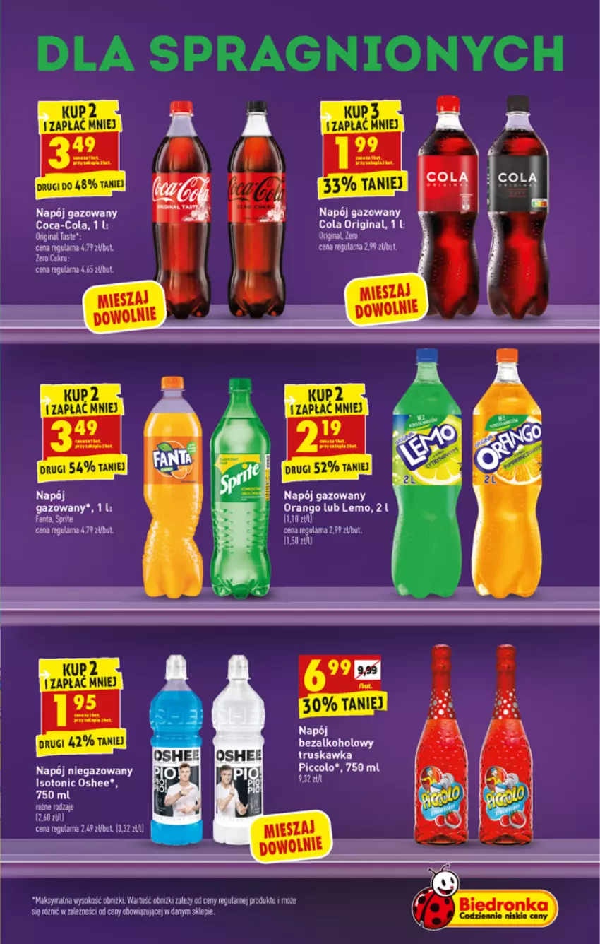 Gazetka promocyjna Biedronka - W tym tygodniu - ważna 06.12 do 12.12.2021 - strona 45 - produkty: Coca-Cola, Fa, Fanta, Gin, Napój, Napój gazowany, Napój niegazowany, Oshee, Sok