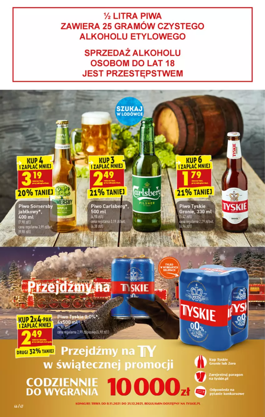 Gazetka promocyjna Biedronka - W tym tygodniu - ważna 06.12 do 12.12.2021 - strona 46 - produkty: Carlsberg, Piwa, Piwo, Somersby, Tyskie