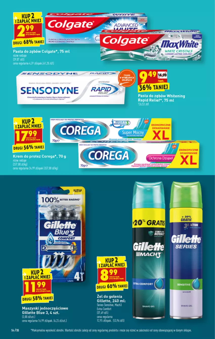 Gazetka promocyjna Biedronka - W tym tygodniu - ważna 06.12 do 12.12.2021 - strona 54 - produkty: Colgate, Corega, Fa, Gillette, Gra, LG, Pasta do zębów, Sok