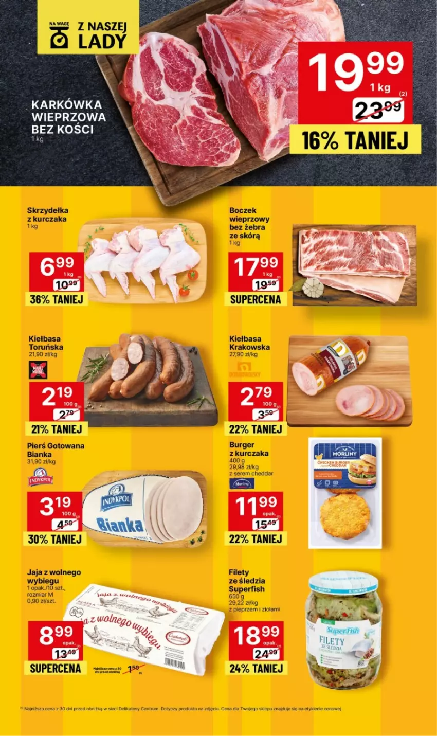 Gazetka promocyjna Delikatesy Centrum - Gazetka DC44 pon-sr - ważna 13.11 do 15.11.2023 - strona 6 - produkty: Bianka, Boczek, Burger, Cheddar, Jaja, Kiełbasa, Kurczak, Pieprz, Rum, Ser