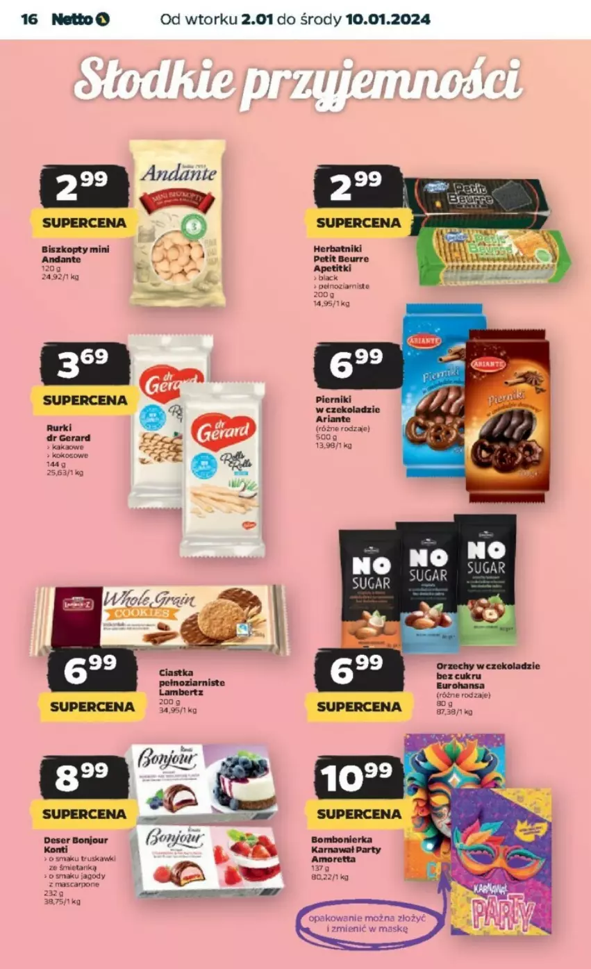 Gazetka promocyjna Netto - ważna 02.01 do 10.01.2024 - strona 8 - produkty: Biszkopty, Deser, Jagody, Mascarpone, Orzechy w czekoladzie, Piernik, Pierniki w czekoladzie, Ser, Truskawki