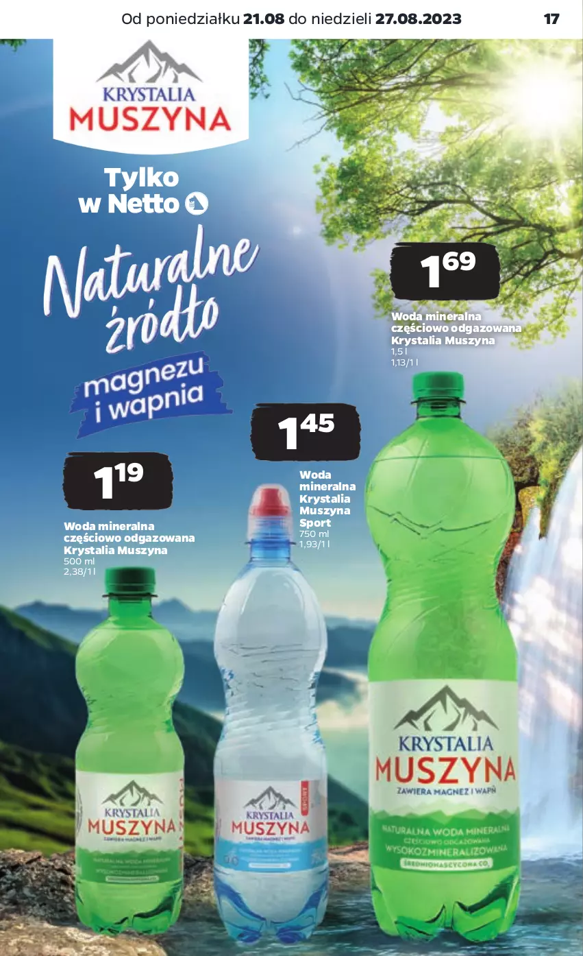 Gazetka promocyjna Netto - Artykuły spożywcze - ważna 21.08 do 27.08.2023 - strona 17 - produkty: Mus, Por, Sport, Szyna, Woda, Woda mineralna