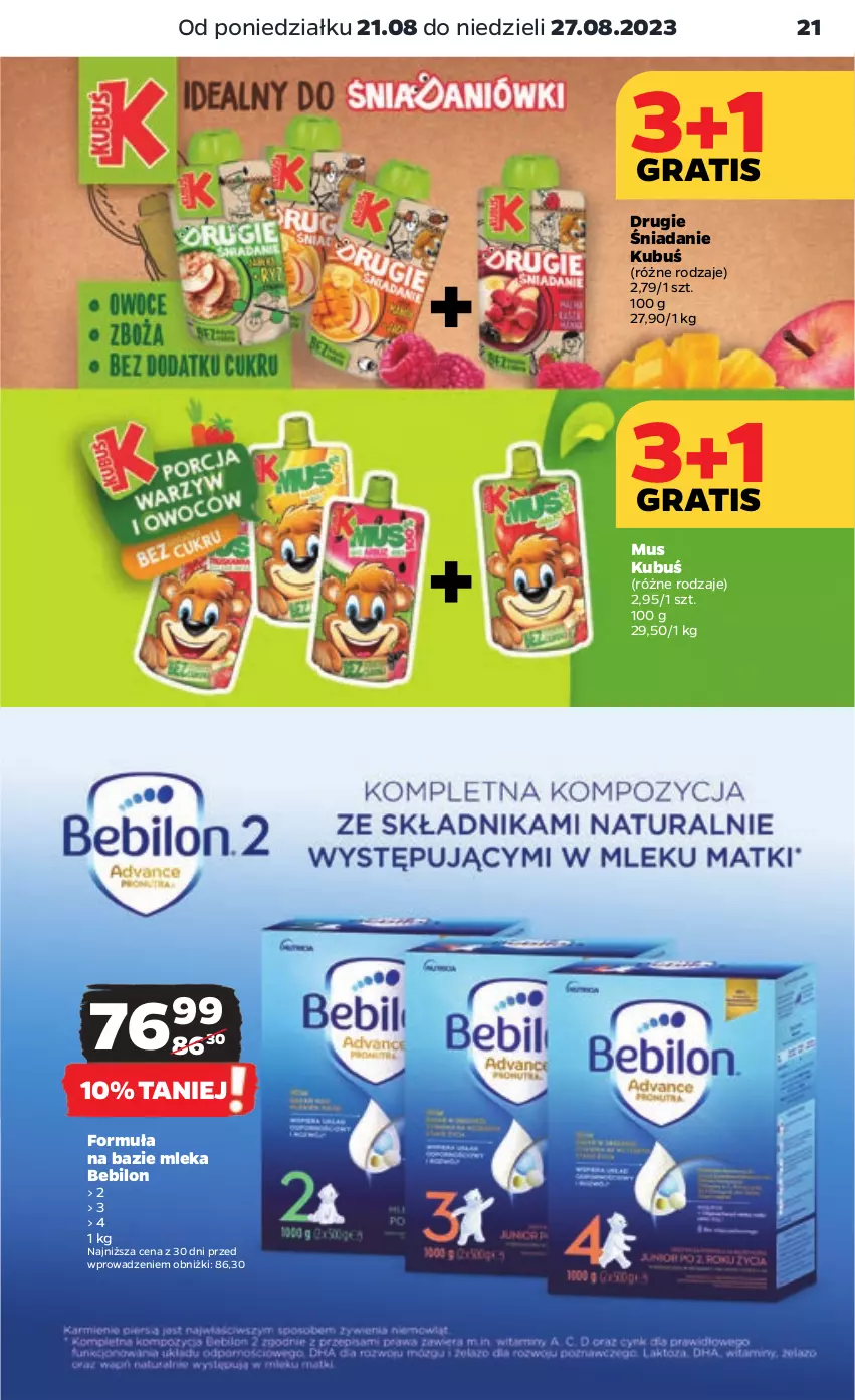 Gazetka promocyjna Netto - Artykuły spożywcze - ważna 21.08 do 27.08.2023 - strona 21 - produkty: BEBILON, Gra, Kubuś, Mus