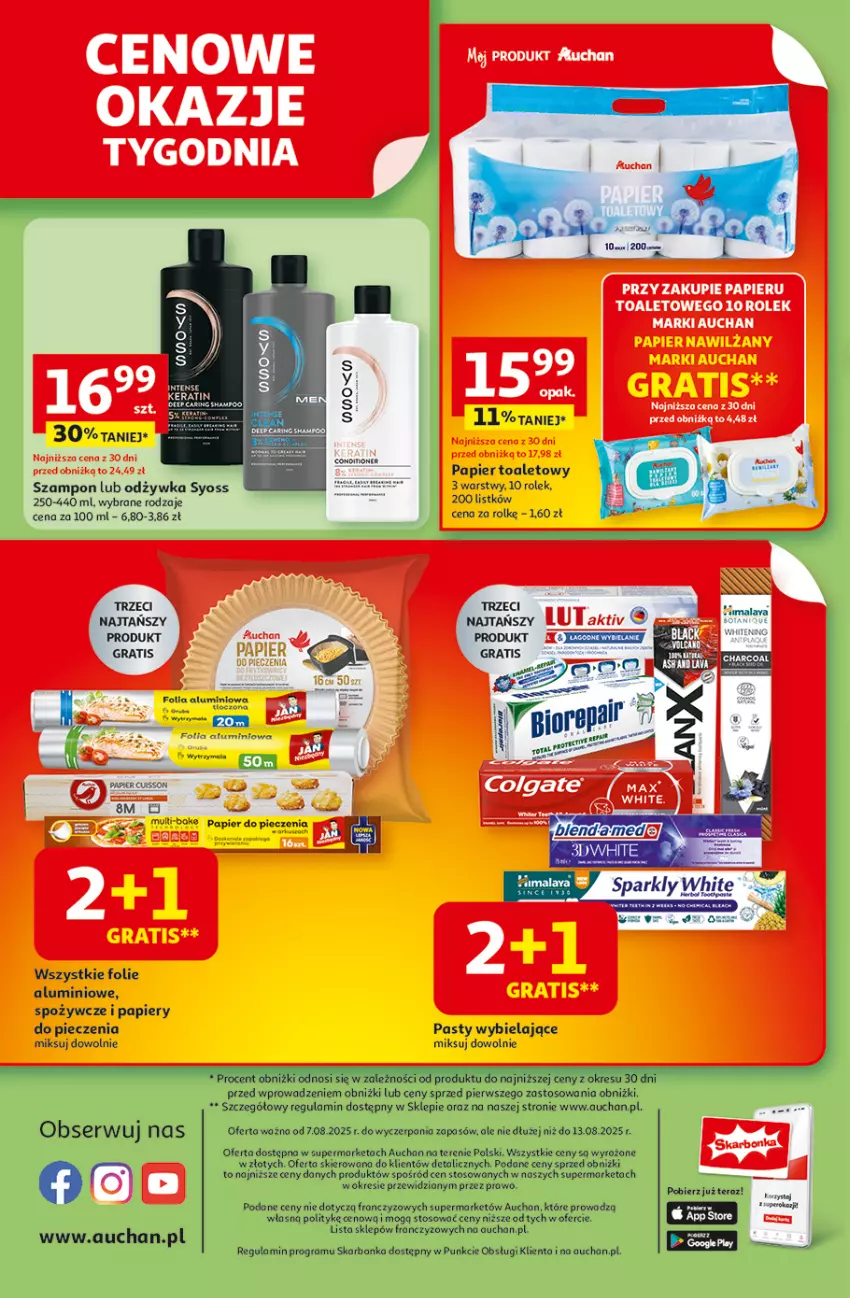 Gazetka promocyjna Auchan - Pewność niskich cen Supermarket - ważna 07.08 do 13.08.2025 - strona 8 - produkty: Gra, Odżywka, Papier, Syoss, Szampon