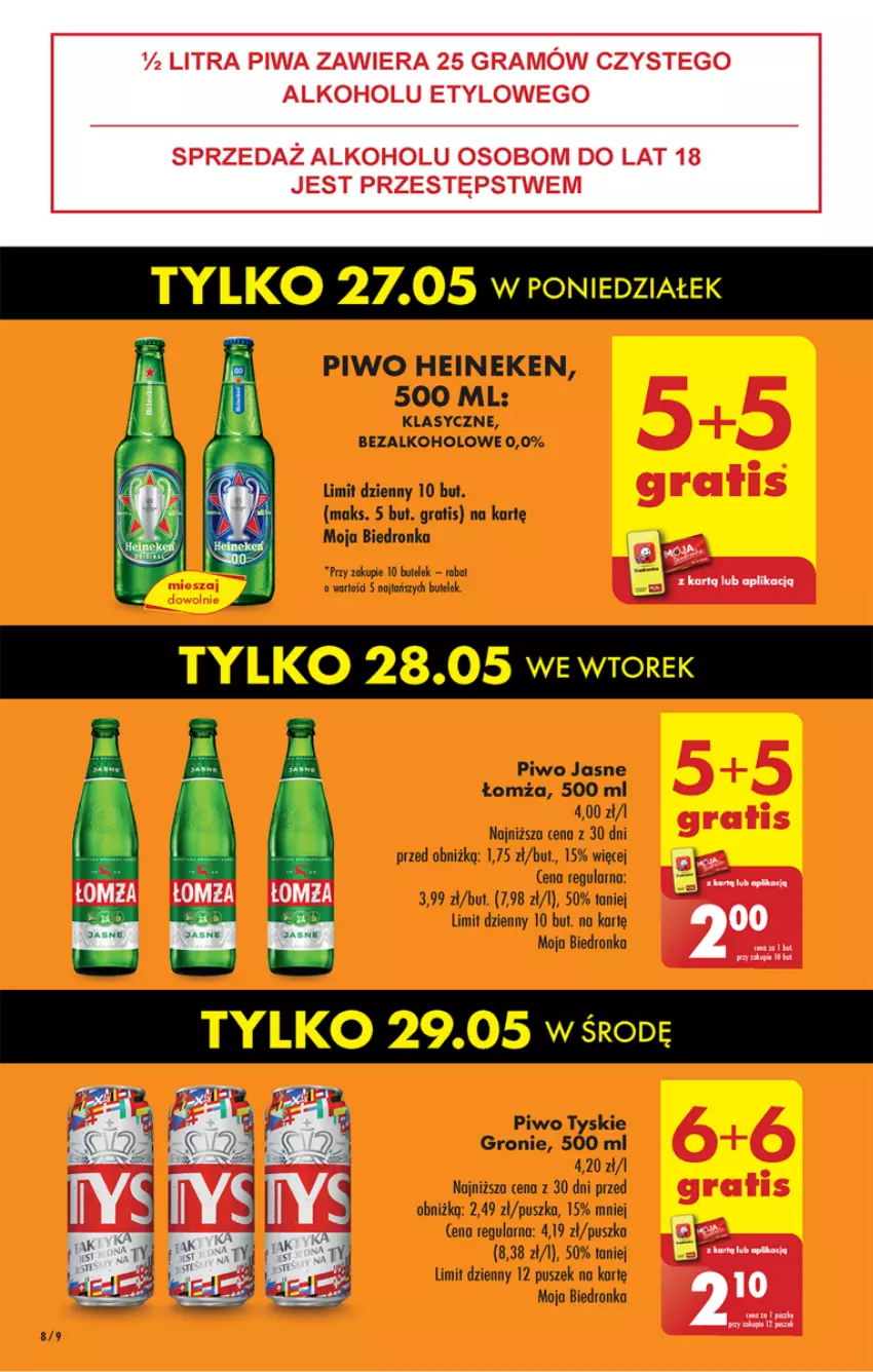 Gazetka promocyjna Biedronka - Od poniedzialku - ważna 27.05 do 01.06.2024 - strona 10 - produkty: Gra, Heineken, Piwo, Piwo jasne, Tyskie