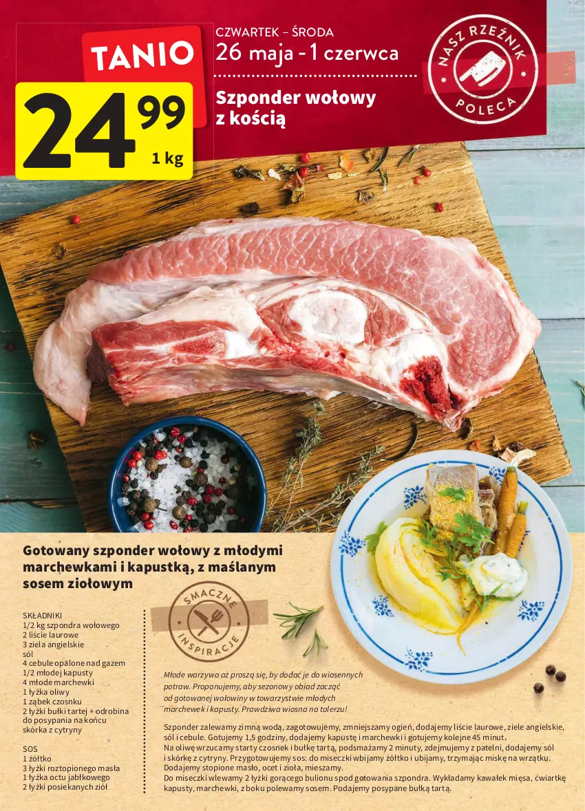 Gazetka promocyjna Intermarche - Dzien matki - ważna 25.05 do 01.06.2022 - strona 18 - produkty: Bulion, Cytryny, Czosnek, Kawa, Laur, Lion, Marchewka, Masło, Nuty, Ocet, Olej, Sól, Sos, Szponder wołowy, Talerz, Top, Wałek, Warzywa, Ziele angielskie