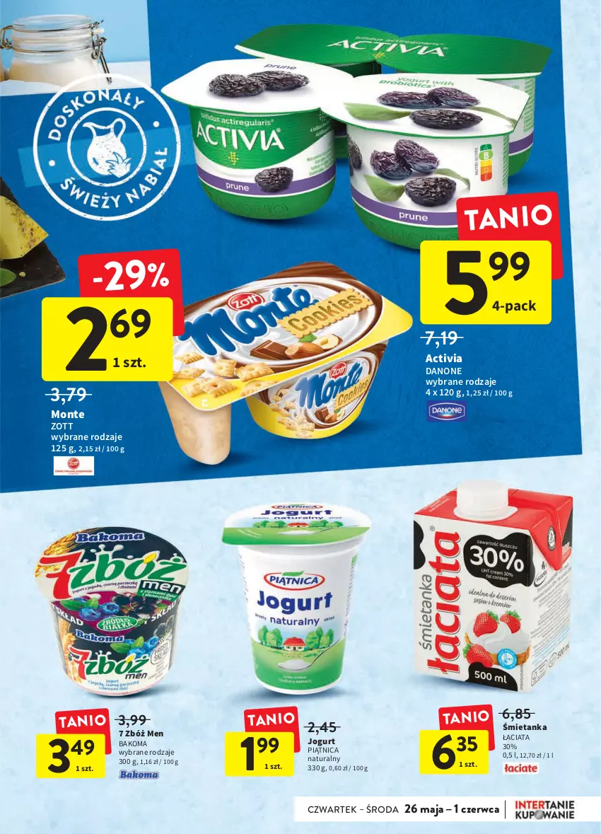 Gazetka promocyjna Intermarche - Dzien matki - ważna 25.05 do 01.06.2022 - strona 25 - produkty: Activia, Bakoma, Danone, Jogurt, Monte, Piątnica, Zott