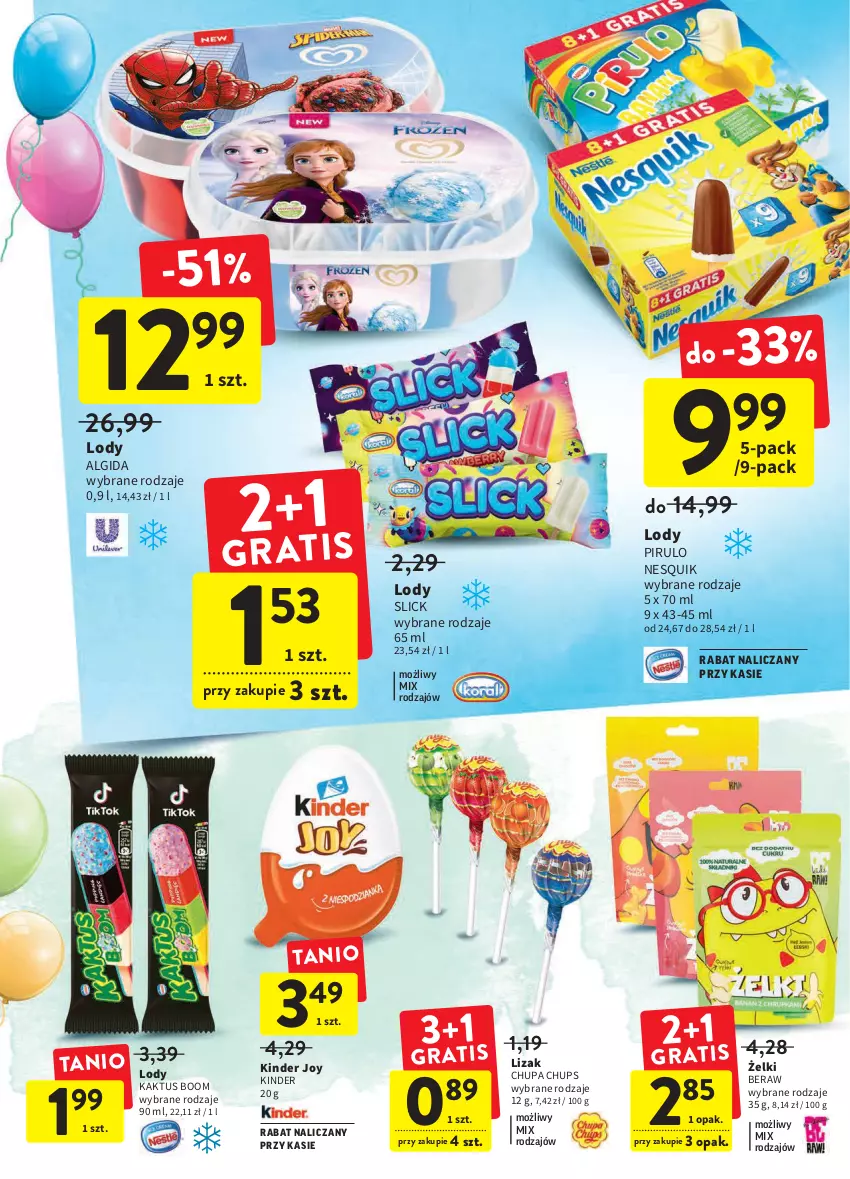 Gazetka promocyjna Intermarche - Dzien matki - ważna 25.05 do 01.06.2022 - strona 6 - produkty: Algida, Chupa Chups, Kaktus, Kinder, LG, Lody, Nesquik