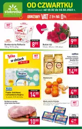 Gazetka promocyjna Stokrotka - Supermarket - Gazetka - ważna od 16.02 do 16.02.2022 - strona 1 - produkty: Mandarynki, Rum, Gin, Papier, Szynka wieprzowa, Kawa mielona, Kawa, Raffaello, Mlekovita, Papier toaletowy, Szynka, Bukiet, Lavazza, Masło, Mleko, Fa