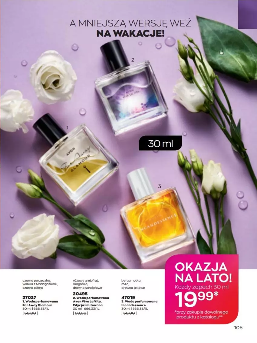 Gazetka promocyjna Avon - lipiec - ważna 01.07 do 31.07.2022 - strona 105 - produkty: Fa, Grejpfrut, Perfum, Por, Sandał, Woda, Woda perfumowana