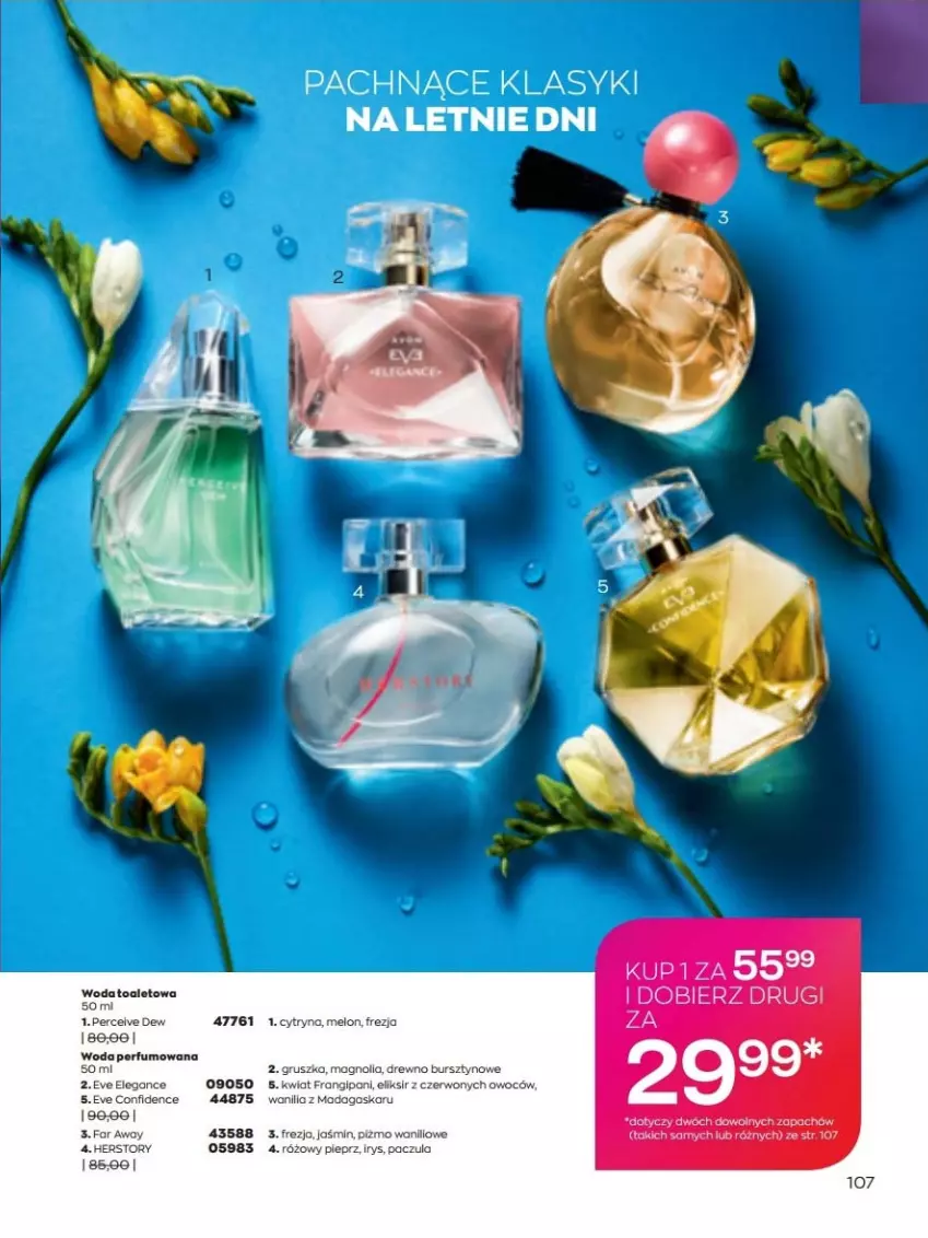 Gazetka promocyjna Avon - lipiec - ważna 01.07 do 31.07.2022 - strona 107 - produkty: Bursztyn, Melon, Perfum, Woda, Woda perfumowana, Woda toaletowa