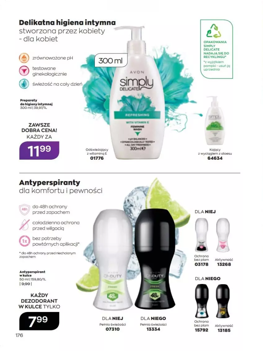Gazetka promocyjna Avon - lipiec - ważna 01.07 do 31.07.2022 - strona 176 - produkty: Antyperspirant, Dezodorant, Gin, LG