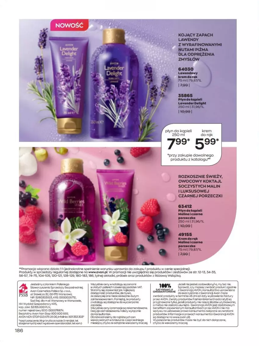 Gazetka promocyjna Avon - lipiec - ważna 01.07 do 31.07.2022 - strona 186 - produkty: Fa, Kosz, Mięta, Płyn do kąpieli, Por, Rama, Top