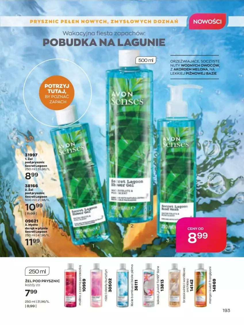 Gazetka promocyjna Avon - lipiec - ważna 01.07 do 31.07.2022 - strona 193 - produkty: Kokos, Mango, Melon, Nuty, Por, Róża