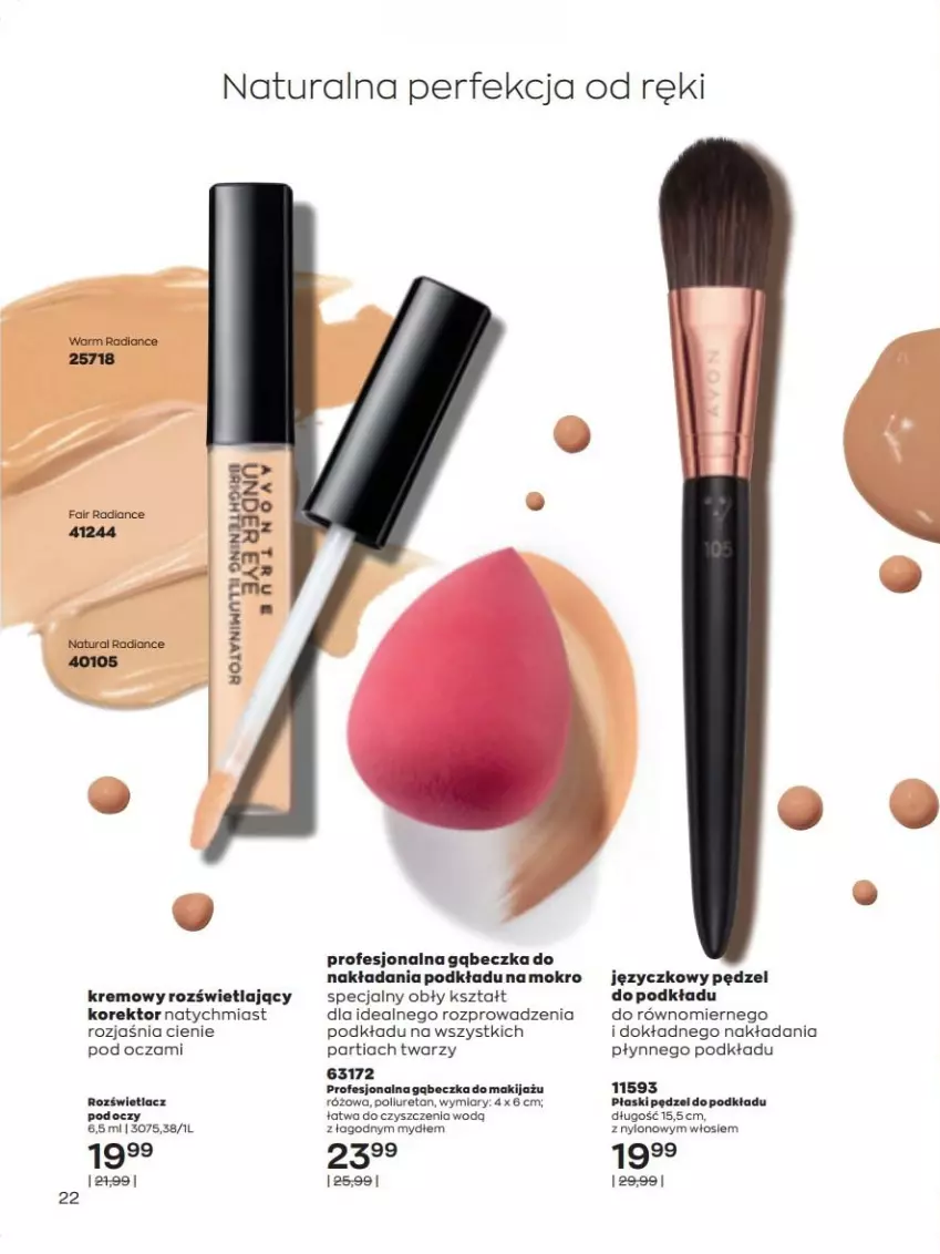 Gazetka promocyjna Avon - lipiec - ważna 01.07 do 31.07.2022 - strona 22 - produkty: Makijaż, Płaski pędzel, Podkład