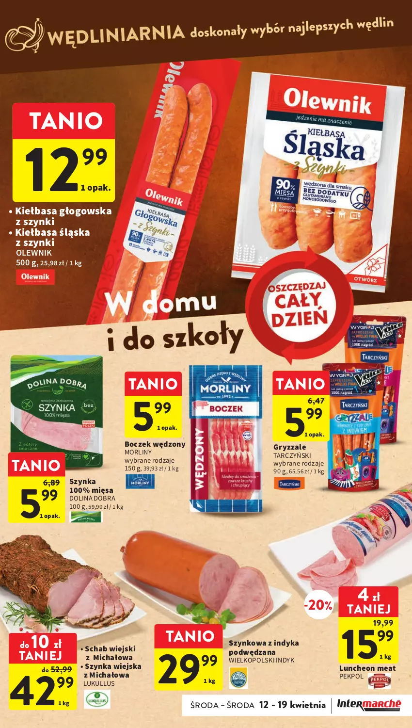 Gazetka promocyjna Intermarche - Gazetka Intermarche - ważna 12.04 do 19.04.2023 - strona 13 - produkty: Boczek, Gry, Kiełbasa, Kiełbasa głogowska, Kiełbasa śląska, Morliny, Olewnik, Pekpol, Szynka, Tarczyński