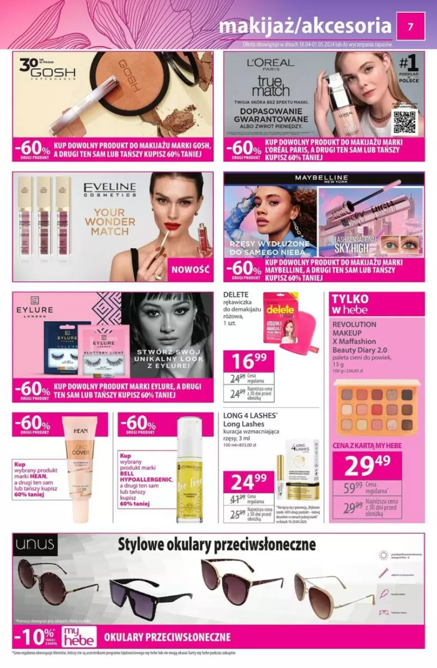 Gazetka promocyjna Hebe - ważna 18.04 do 01.05.2024 - strona 16 - produkty: Eveline, Fa, Long 4 Lashes, Makijaż, Paleta, Rama