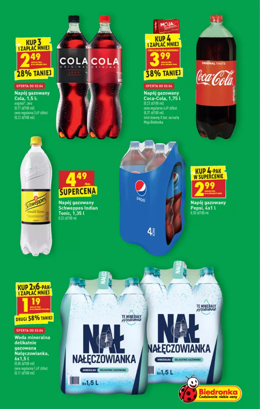 Gazetka promocyjna Biedronka - W tym tygodniu PN - ważna 01.04 do 07.04.2021 - strona 35 - produkty: Coca-Cola, Nałęczowianka, Napój, Napój gazowany, Pepsi, Schweppes