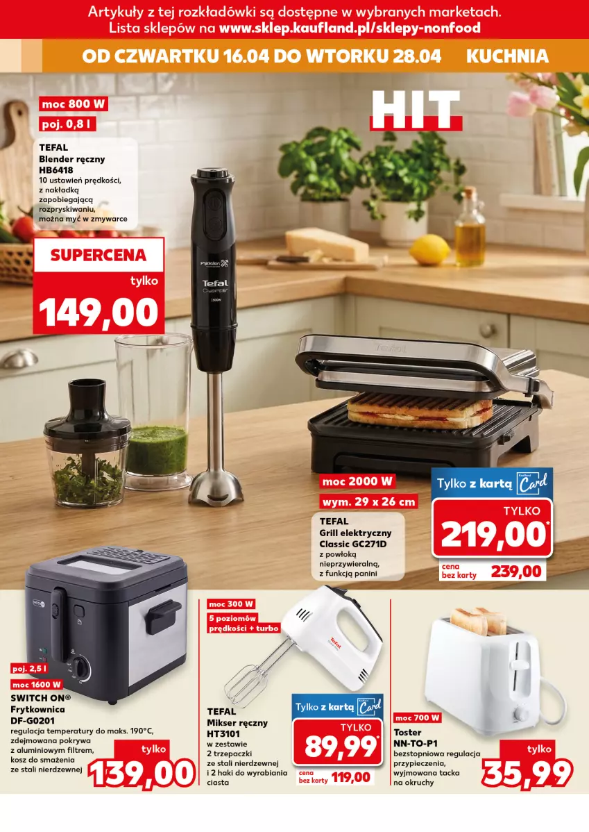 Gazetka promocyjna Kaufland - Kaufland - ważna 16.04 do 28.04.2026 - strona 8 - produkty: Blender, Blender ręczny, Fa, Grill, Kosz, Mikser, Mikser ręczny, Piec, Pokrywa, Ser, Tefal, Top, Toster