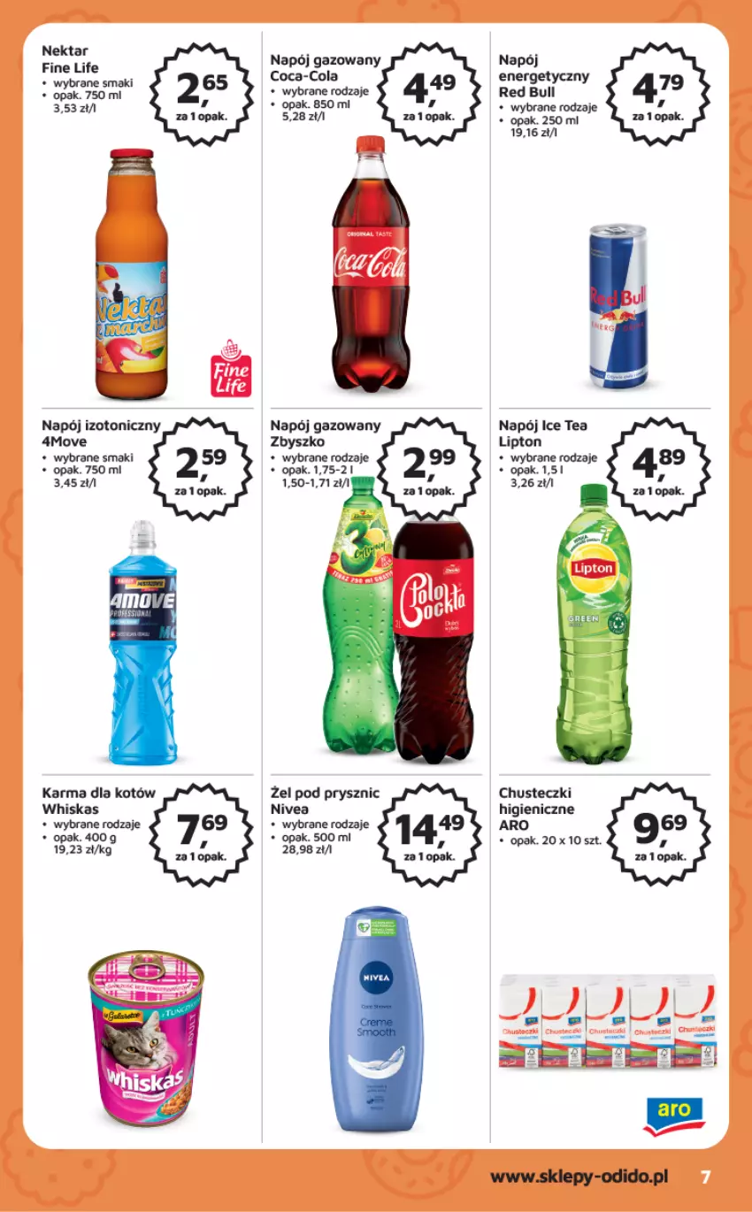 Gazetka promocyjna Odido - Gazetka - ważna 30.12.2022 do 12.01.2023 - strona 7 - produkty: Chusteczki, Coca-Cola, Ice tea, Lipton, Napój, Napój energetyczny, Napój gazowany, Napój izotoniczny, Nektar, Nivea, Red Bull, Whiskas