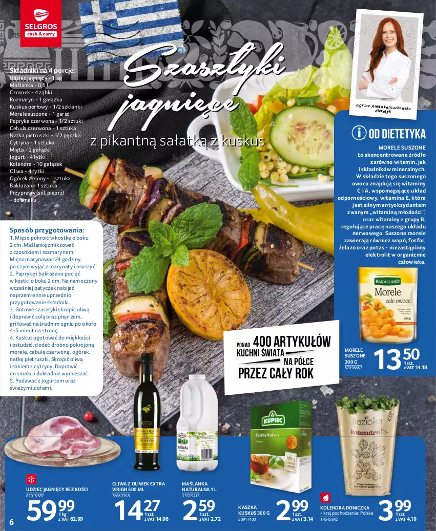 Gazetka promocyjna Selgros - Oferta spożywcza - ważna 24.06 do 07.07.2021 - strona 6 - produkty: Cebula, Cebula czerwona, Cytryny, Czosnek, Grill, Jogurt, Kolendra, Kuskus, Lanki, Maślanka, Mięso, Mięta, Natka pietruszki, Ogórek, Oliwa z oliwek, Papryka, Papryka czerwona, Pieprz, Por, Przyprawy, Sałat, Sok, Sól