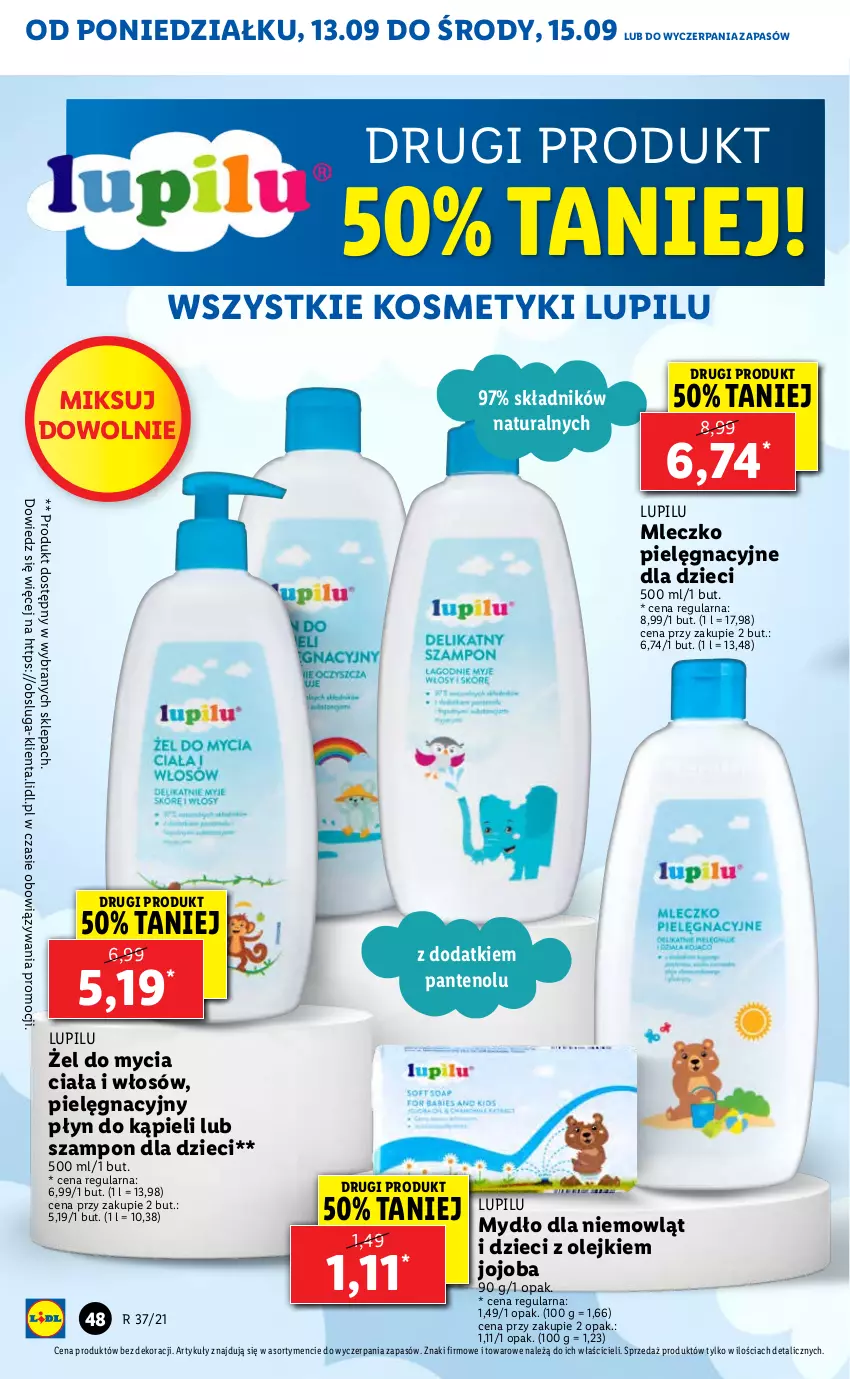 Gazetka promocyjna Lidl - GAZETKA - ważna 13.09 do 15.09.2021 - strona 48 - produkty: Dzieci, Mleczko, Mydło, Olej, Płyn do kąpieli, Szampon