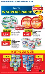 Gazetka promocyjna Lidl - GAZETKA - Gazetka - ważna od 15.09 do 15.09.2021 - strona 21 - produkty: Jogurt naturalny, Ser, Twaróg, Jogurt owocowy, Piątnica, Zott, Bell, Jogurt, Pilos, Dzieci, Bella, Jogobella
